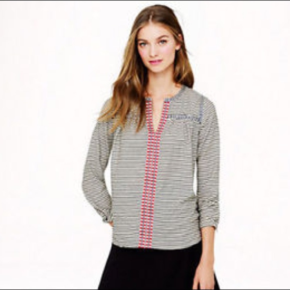 J.Crew embroidered top